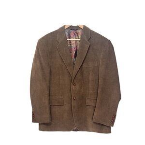 VTG Ralph Lauren Corduroy Blazer Jacket Paisley Lined Men's Size 42S Brown